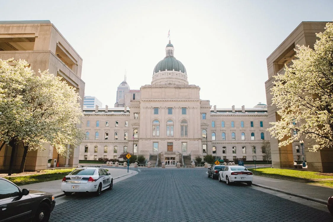 Indiana State Capitol building in downtown Indianapolis